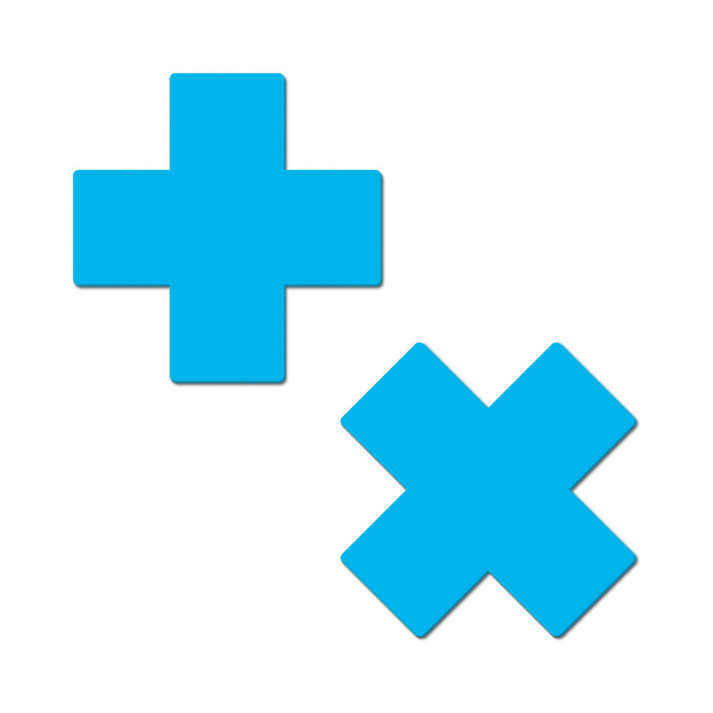 Pastease Plus X Glow-in-the-Dark Neon Cross Nipple Covers